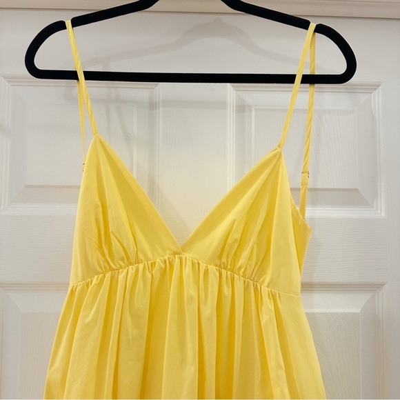 NWT Commense Open Back Midi Sun dress 100% Cotton Butter Yellow sz Medium - Picture 7 of 11